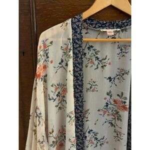 Chance & Destiny Band of Gypsies Floral Kimono S/M Boho Open Front EUC